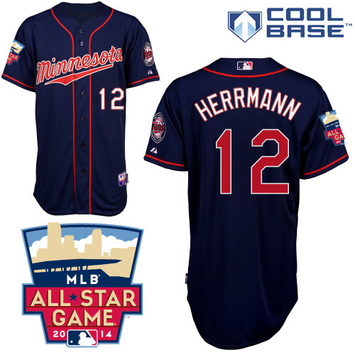 Chris Herrmann #12 MLB Jersey-Minnesota Twins Men's Authentic 2014 ALL Star Alternate Navy Cool Base Baseball Jersey